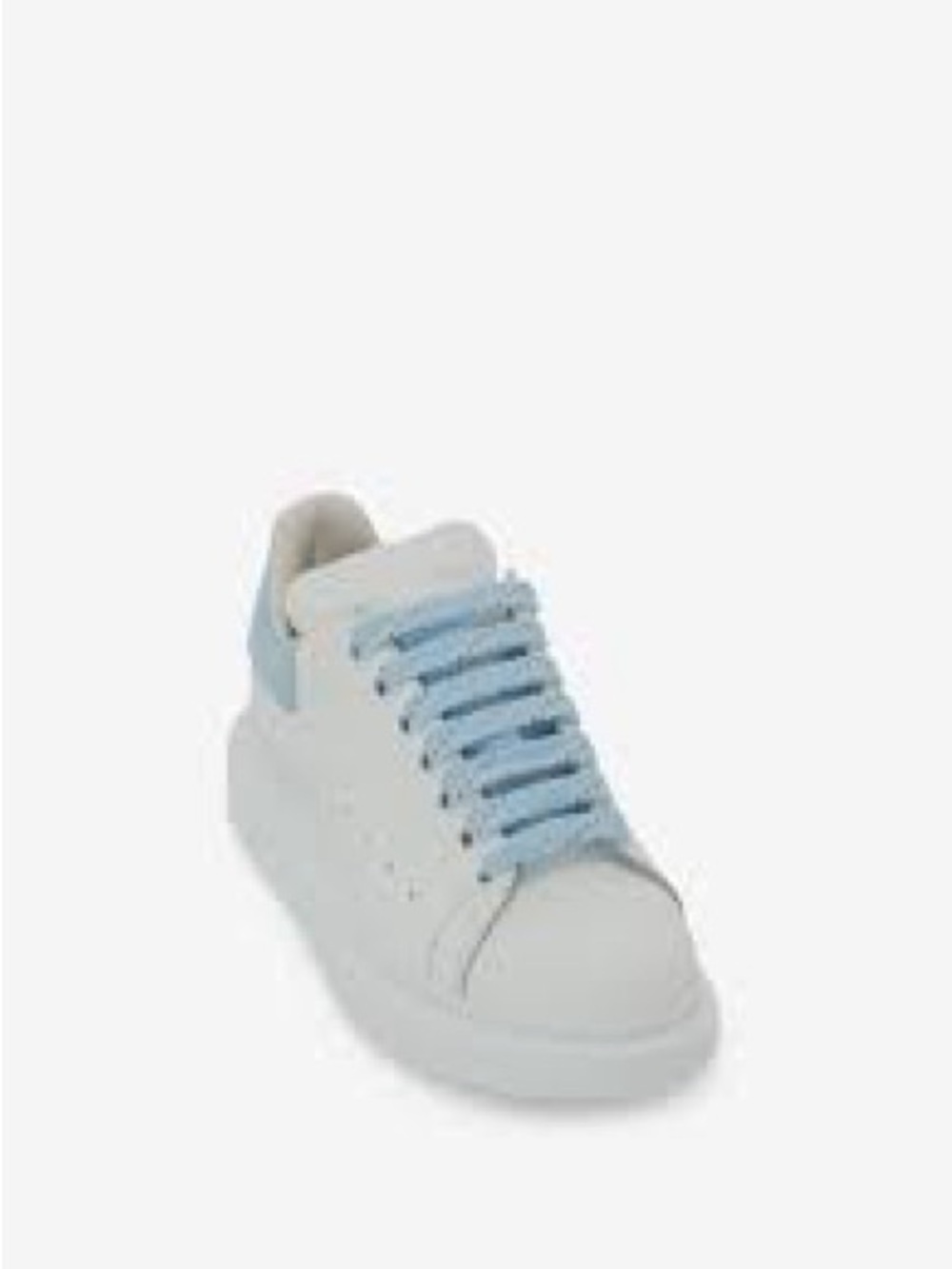 Alexander McQueen White Leather Sneakers with Light Gray Heel - Picture 2 of 9